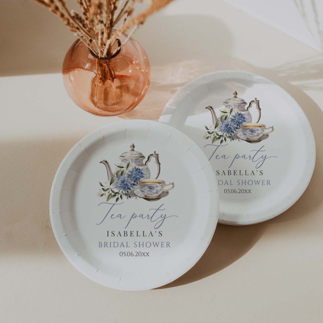 Assiettes En Carton Tea Party Fête des mariées florale (Créateur téléchargé)
