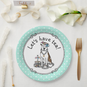 Assiettes En Carton Tea Party Pit Bull (lt brindle white 3) chien mign