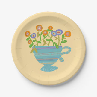 Assiettes En Carton Teacup plein de fleurs