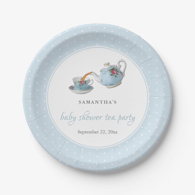 Assiettes En Carton Teacups Baby shower Tea Party (Devant)
