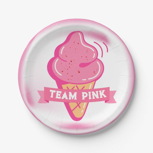 Assiettes En Carton Team Pink Ice Cream Genre Revela (Devant)