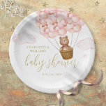 Assiettes En Carton Teddy Bear Bearly Wait Pink Girl Baby shower<br><div class="desc">Joli "on peut attendre longtemps" teddy ours thème rose fille baby shower design. Conçu par Thisisnotme©</div>