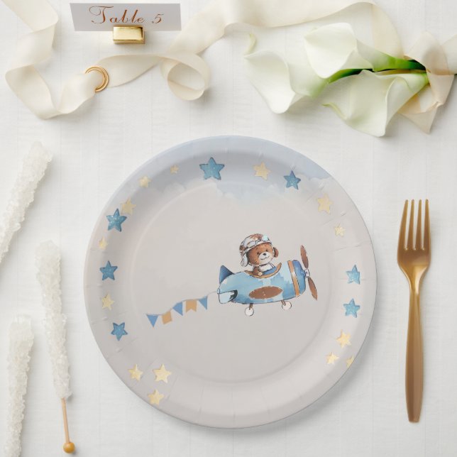 Assiettes En Carton Teddy Bear Garçon Bearly Wait Baby shower Plaque e (Mariage)
