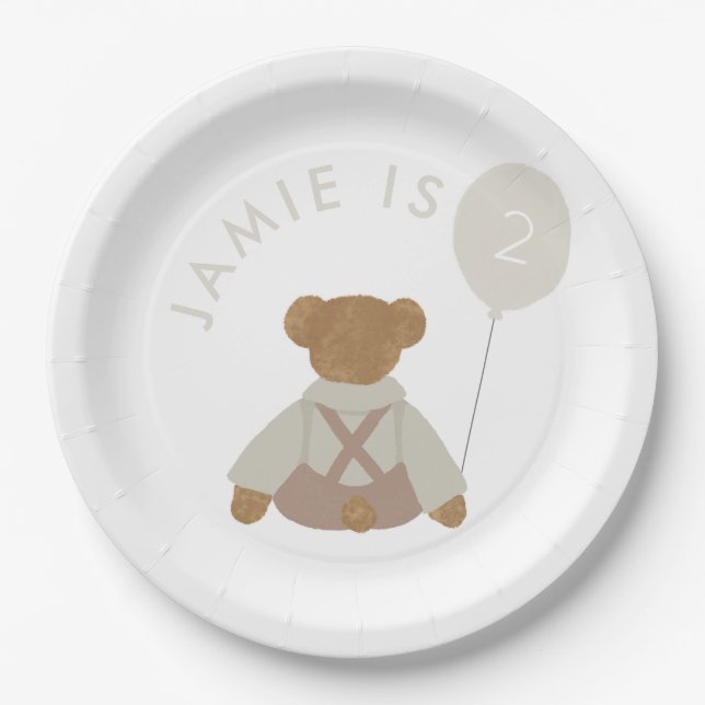 Assiettes En Carton Teddy Bear Pique-nique Baby Anniversaire (Devant)
