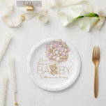 Assiettes En Carton Teddy Ours Rose Coeur & Balloon Baby Girl Douche<br><div class="desc">Teddy Ours Rose Coeur & Balloon Baby Girl Douche</div>