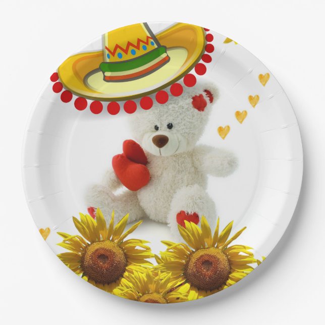 Assiettes En Carton Teddy Teddy Teddy Teddy Papier Plaques (Devant)