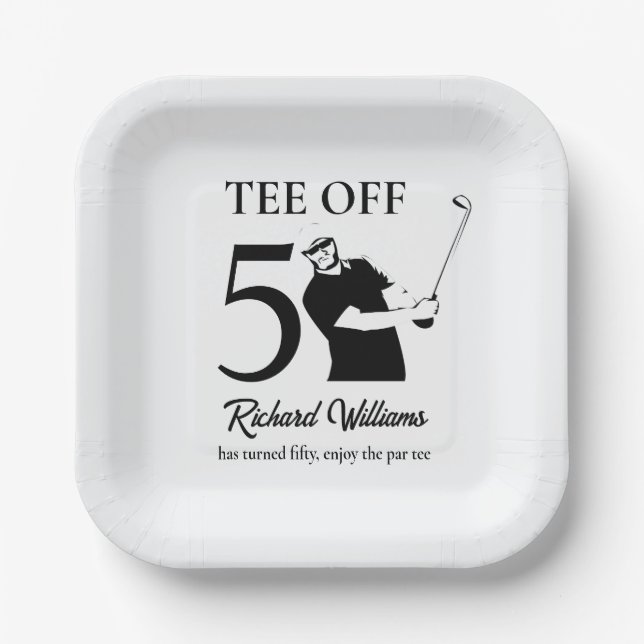 Assiettes En Carton Tee Off Start of A New Era Men's 50th Birthday  (Recto)