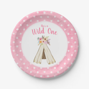Assiettes En Carton Teepee sauvage de la tribu des Boho Floral Un prem