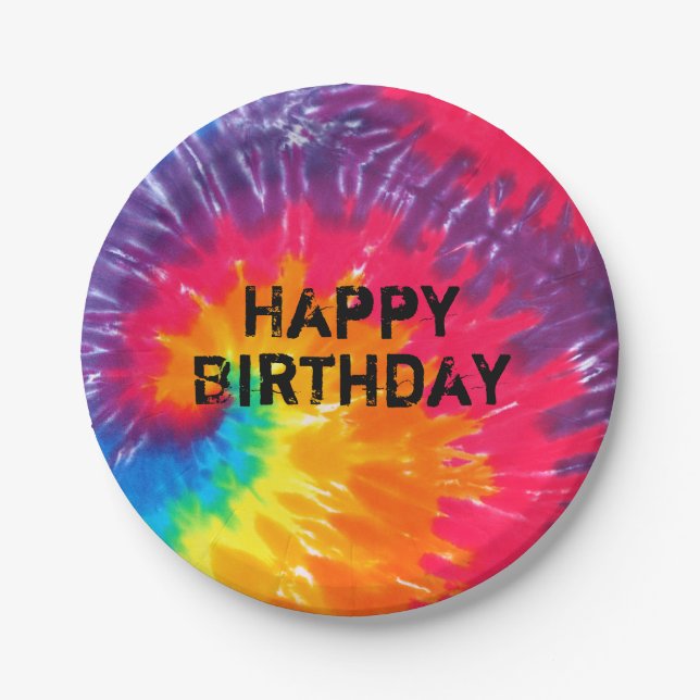 Assiettes En Carton teinture de cravate psychédélique sauvage motif ab (Devant)