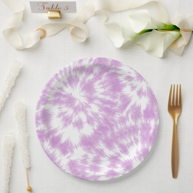 Assiettes En Carton Teinture Tie-Dye (Mariage)