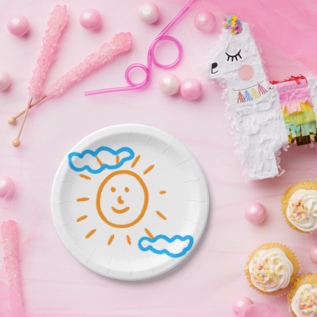 Assiettes En Carton Télécharger des enfants Dessiner Transformer des e (Fête)