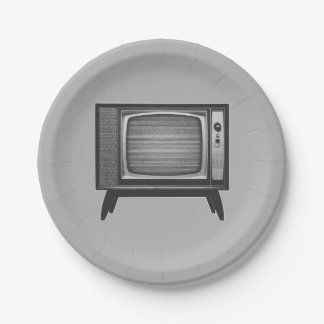Assiettes En Carton Téléviseur Rétro Pop Art