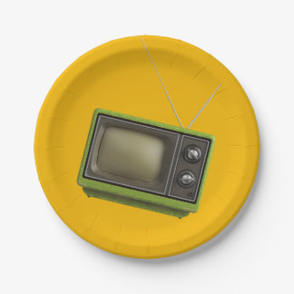 Assiettes En Carton Télévision rétro