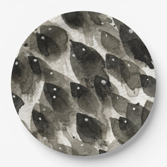 Assiettes En Carton Tempête de poissons (Devant)