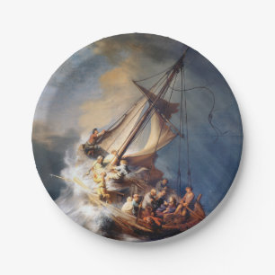 Assiettes En Carton Tempête de Rembrandt sur le lac de la Galilée