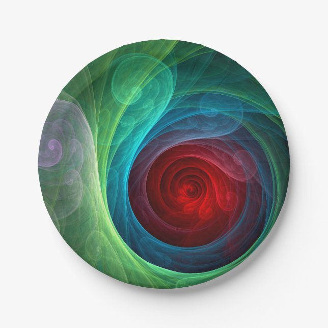 Assiettes En Carton Tempête rouge Floral Art moderne Abstrait Motif co (Devant)