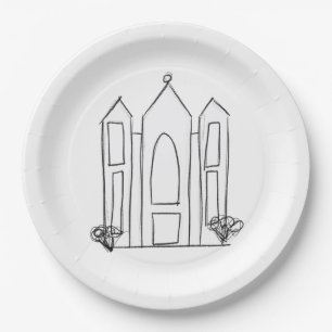 Assiettes En Carton Temple mormon simple moderne de Salt Lake City LDS