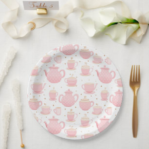 Assiettes En Carton Temps pour le thé Vintage plaque papier Motif