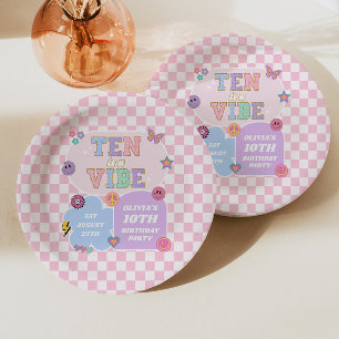 Assiettes En Carton Ten Is A Vibe Préparatoire Patch Anniversaire 10 A