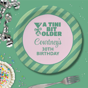 Assiettes En Carton Tendy Rose & Vert Un Tini Bit Ancien 30e anniversa