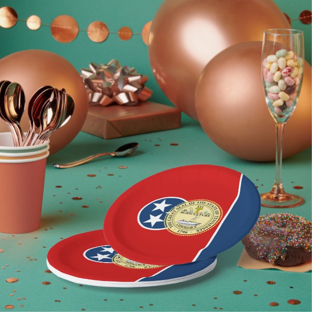 Assiettes En Carton Tennessean Flag & Seal, Tennessee (Multi)