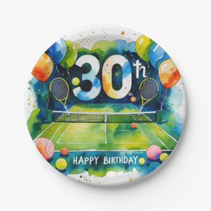 Assiettes En Carton Tennis 30e anniversaire thème