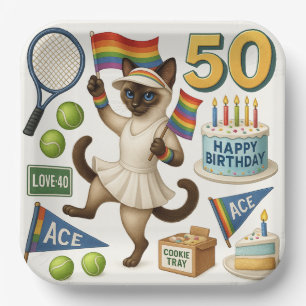 Assiettes En Carton Tennis 50e anniversaire pour les Amoureux de les c