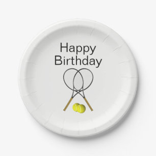 Assiettes En Carton Tennis Anniversaire