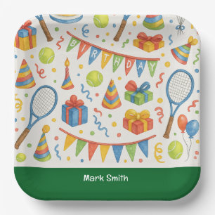 Assiettes En Carton Tennis Anniversaire Party for Tennis Player