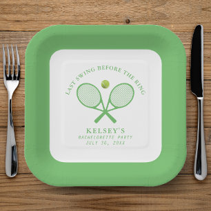 Assiettes En Carton Tennis Bachelorette Dernière swing avant l'anneau