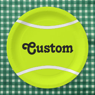 Assiettes En Carton Tennis Ball Custom Text Team Party Plaques papier