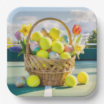 Tennis de Pâques sur le thème des balles et des œu