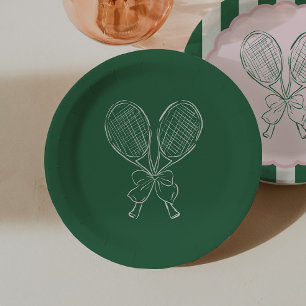 Assiettes En Carton Tennis de raquette Courtside Country Club Annivers
