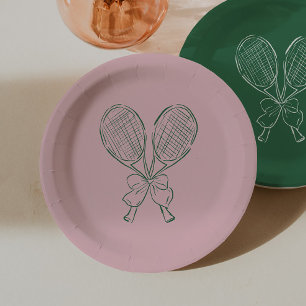Assiettes En Carton Tennis de Raquette Courtside Country Club Annivers
