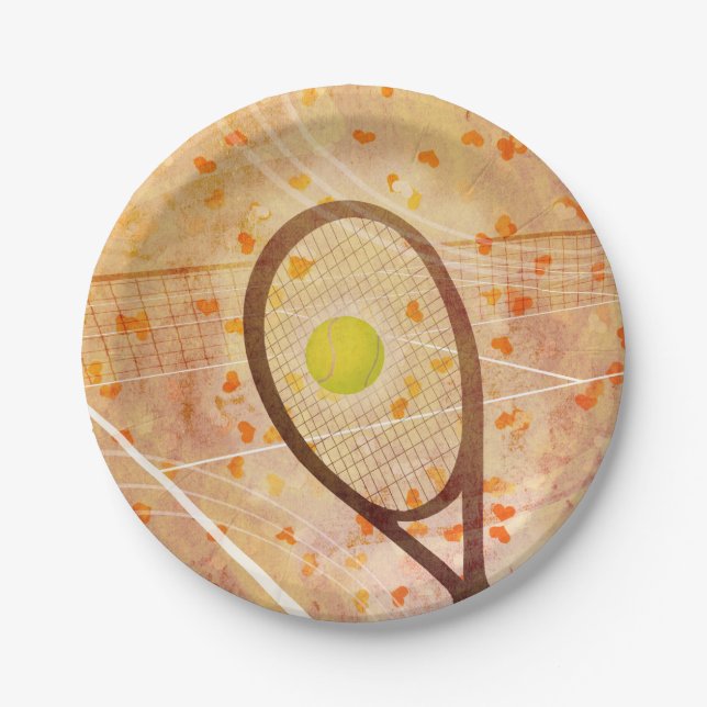 Assiettes En Carton tennis féminin "Tennis Love" (Devant)