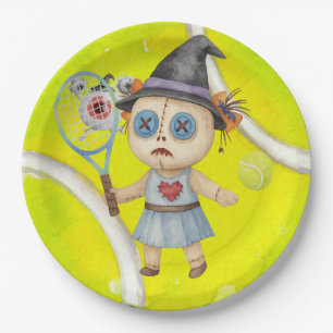 Assiettes En Carton Tennis Halloween thème pour le joueur de tennis