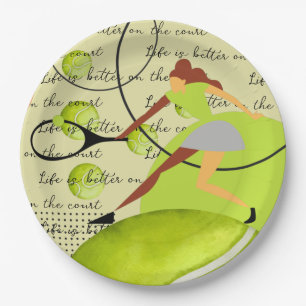 Assiettes En Carton Tennis Life est meilleur sur la joueuse de court