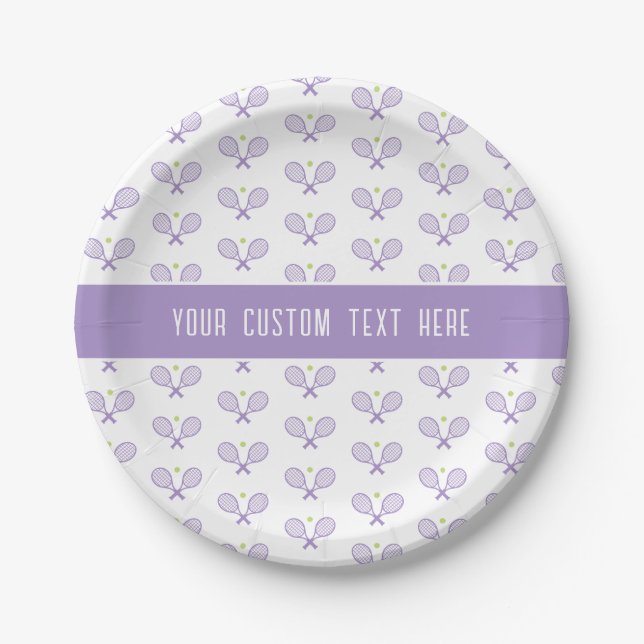 Assiettes En Carton Tennis Motif Custom Tennis (Devant)