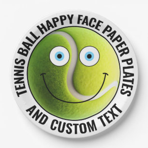 Assiettes En Carton Tennis Personnalisé Thème Fête BLUE EYES Happy Fac