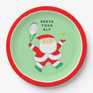 Assiettes En Carton Tennis Sports fête de Noël plaque