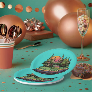 Assiettes En Carton Tente Camping Wilderness Scène
