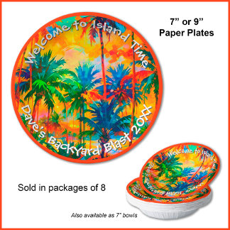Assiettes En Carton [Tequila Sunrise] Tropical Island Time Party