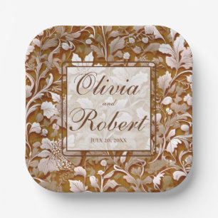 Assiettes En Carton Terracotta Burnt Orange Boho botanique moderne