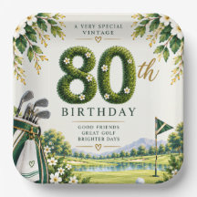 Terrain de golf aquarelle verte pour 80e anniversa