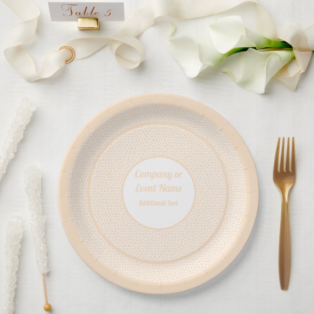 Assiettes En Carton Terrazzo - Orange Pêche - Rond de 9 pouces (Mariage)