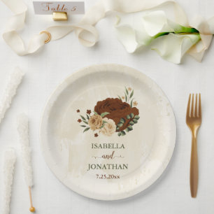 Assiettes En Carton terre terre terre ton mariage floral