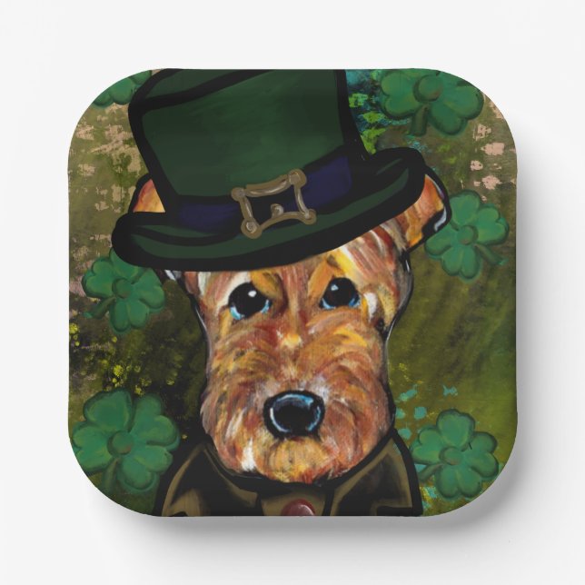 ASSIETTES EN CARTON TERRIER AIREDALE   (Recto)