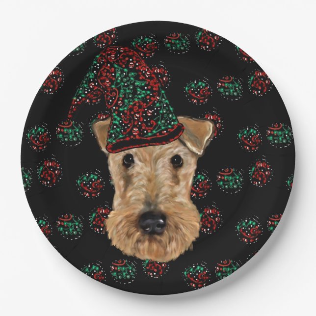 ASSIETTES EN CARTON TERRIER AIREDALE    (Devant)