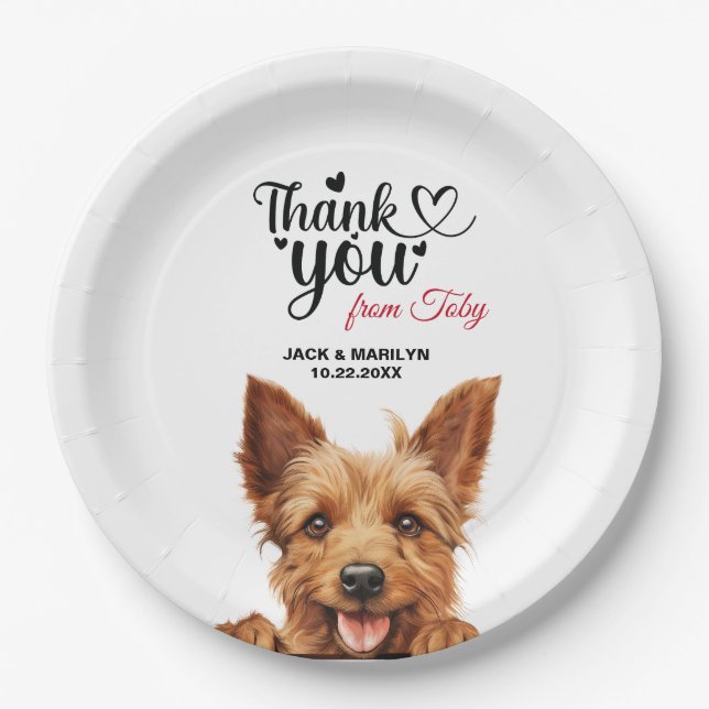 Assiettes En Carton Terrier australien (Devant)