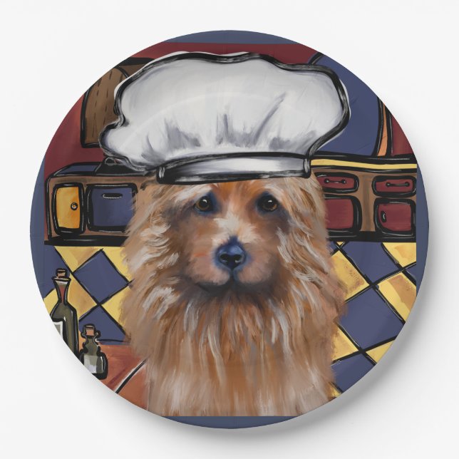 Assiettes En Carton Terrier Australien  (Devant)